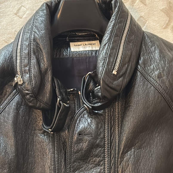 Saint Laurent Paris Lambskin Bomber Jacket – Size 52 – Concealed Hood - Picture 2 of 7